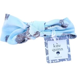 NWT Kate Quinn Organics Headband Bow Tie Blue Chicken Baby Girls Size Large